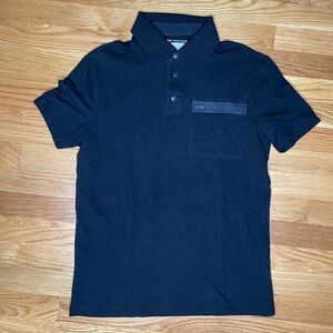 Express Black Polo Shirt With Zipper Pocket